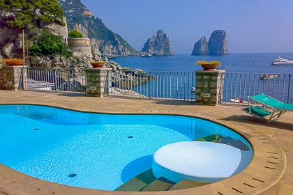 La Canzone del Mare - pool with a view of the Faraglioni